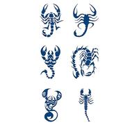Tatouages semi-permanents, 2 feuilles de tatouage temporaire Scorpion imperméable for hommes femmes adultes, tatouages réalistes 3D tatouages temporaires à demi-manches