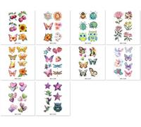 Tatouages Temporaires À Paillettes, Résistants À L'Eau Et À La Transpiration, Pour Enfants, Animaux De Dessins Animés, Dinosaures, Licornes, Insectes. 120X76mm A225