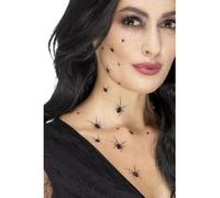 Tatouages Temporaires Araignées Femme Halloween Taille Unique Noir