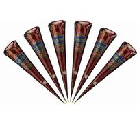 Tatouages Temporaires Au Henne Naturel Brun Fonce De Qualite Superieure, 6 Cones, 2025