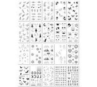 Tatouages Temporaires Bleus Phosphorescents, Imperméables, Jolis Autocollants Lumineux En Forme De Papillon Et De Lettre, Parfaits Pour Les Festivals De Musique Électronique. 10.5x6cm