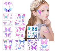 Tatouages Temporaires De Papillons Pailletés Pour Les Yeux Et Le Visage,Tatouages Paillette Pour Filles Et Femmes,Autocollants De Tatouages Temporaires De Papillons,Tatouages Éphémères