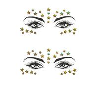 Tatouages temporaires en forme de visage de sirène pour femme - Cosplay - Halloween - Rave Club - Costume de club de rave - Cadeau pour enfants - Tatouages temporaires - Festival (doré A)