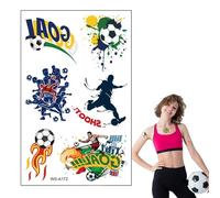 Tatouages Temporaires Football (10 Feuilles) - Accessoires pour Fans de la Coupe du Monde | Autocollants Éphémères et Imperméables pour Visage | Idéal pour Remplir les Sachets Cadeaux pour Kids
