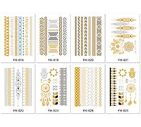 Tatouages Temporaires Imperméables À La Feuille D'Or Pour Fêtes Et Rassemblements, Avec Impression Par Transfert D'Eau De Motifs Totems. 210 * 148mm A204