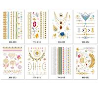 Tatouages Temporaires Imperméables À La Feuille D'Or Pour Fêtes Et Rassemblements, Avec Impression Par Transfert D'Eau De Motifs Totems. 210 * 148mm A202