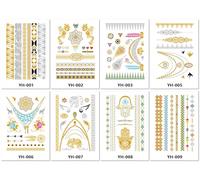 Tatouages Temporaires Imperméables À La Feuille D'Or Pour Fêtes Et Rassemblements, Avec Impression Par Transfert D'Eau De Motifs Totems. 210 * 148mm A203