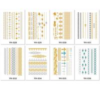 Tatouages Temporaires Imperméables À La Feuille D'Or Pour Fêtes Et Rassemblements, Avec Impression Par Transfert D'Eau De Motifs Totems. 210 * 148mm A205