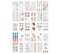 Tatouages temporaires INF Rubbing - 30 feuilles aux motifs colorés