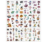 Tatouages Temporaires Mignons Et Écologiques, Chasse Au Trésor De Pirates, Style Dessin Animé Amusant, Pour Le Plaisir Des Enfants. 7.5 * 12cm