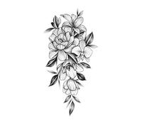 Tatouages temporaires noirs, art corporel, autocollant 3D étanche, for hommes, bras, jambes, faux tatouage en papier(2)