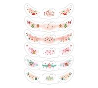 Tatouages temporaires pailletés pour le visage et le corps, décorations de Noël, autocollants pailletés pour enfants, décorations de fête de Noël, lot de 6