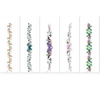 Tatouages Temporaires Pour Ceinture, Longues Bandes, Motifs Papillon, Fleur Et Fleurs, Autocollants Anti-Tatouage Créatifs. 420 * 60mm A040