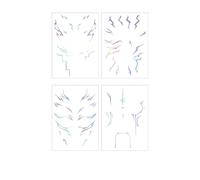Tatouages temporaires pour cosplay, autocollants tatouages laser, accessoires pour costumes de chasseurs de démons, art corporel imperméable, pour la peau et facile à appliquer (4pièces-A)