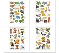 Tatouages Temporaires Pour Enfants En Feuille D'Or, Autocollants Transparents Imperméables À L'Eau, Mignons Et À Motifs De Dessins Animés, Pour Fêtes Et Réunions. 210 * 150MM