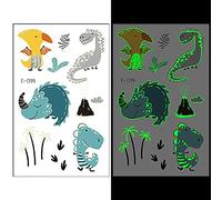 Tatouages temporaires pour enfants qui dessinent des dinosaures, autocollants lumineux en résine qui brillent dans le noir, remplissage, artisanat