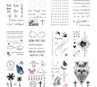 Tatouages Temporaires Réalistes D'inspiration Bohème Pour Homme Et Femme¿Imperméable, Durable Et Significatif, Y Compris Papillon, Lune, Soleil, Amour, Lettres Et Mots