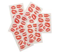 Tatouages Temporaires Rouges Lèvres 6 Pcs pour Adultes, Halloween | Application Facile à L’eau, Retrait Simple, Motif Réaliste, 6 Feuilles pour Maquillage Costume