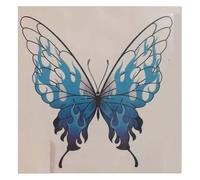 Tatouages temporaires, tatouages. tatouages, 3 feuilles de tatouage temporaire papillon flamme motif bleu romantique faux autocollants