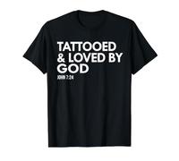 Tatoué et aimé par Dieu Tatouage Christian T-Shirt Graphique avec Valeur