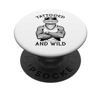 Tatoué et Sauvage Amusant à l'encre Alligator Amateur de Tatouage PopSockets PopGrip Adhésif