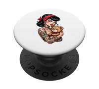 Tatoué Pin Up Girl Teddy Retro Art PopSockets PopGrip Adhésif