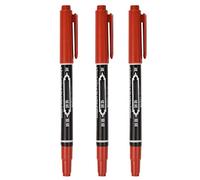 Tatouer Marker Pen 3pcs 5,39 pouces étanche de marquage de peau étanche crayon à point fin à l'encre double tête tatouage marqueur stylo facile à colorer rouge, stylo tatouage