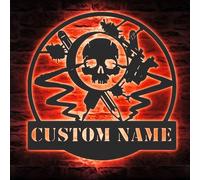 Tatoueur Personnalisé En Métal, Art Mural, Lumière LED, Encre Personnalisée, Nom De Studio, Panneau Néon, Décoration De Maison, Atelier D'usinage, Décoration De Grotte D'homme De Noël