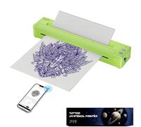 Tatouhom Imprimante de tatouage P19 - Imprimante thermique améliorée - Pochoir Bluetooth avec papier de transfert - Kit de tatouage sans fil compatible avec tablette, smartphone et PC