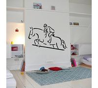 Tatoutex Stickers Cheval Saut d'obstacle - Bleu Clair, L 135cm x H 90cm