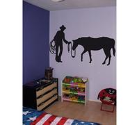Tatoutex Stickers Cow Boy et Cheval - Beige, L 30cm x H 18cm