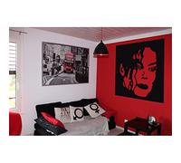 Tatoutex Stickers Portrait de Michael Jackson - Noir, L 100cm x H 100cm