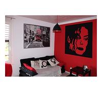 Tatoutex Stickers Portrait de Michael Jackson - Noir, L 120cm x H 120cm
