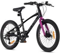 Tatra Bikes Vélo pour Enfant 20 Pouces, Fille et garçon vélo de 5 à 8 Ans avec Cadre en Aluminium, 6 dérailleurs, Freins à Disque, Sonnette, Repose-Pieds, réflecteurs (Violet Noir)