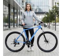 Tatra Bikes VTT 29 Pouces Overland pour Femmes et Hommes, Vélo Tout Terrain 29" - Cadre en Aluminium 21 Pouces, 21 Vitesses, Amortisseur, Freins à Disque - Bleu