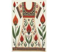 Tatreez Palestinian Embroidery Patterns: Crafting the Story of Palestine Through Needle and Thread: Traditional Palestinian Tatreez Thoab Inspired Folk Embroidery Design