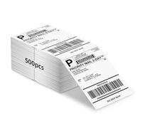 TATTMUSE 4×6 Etiquettes Expédition Thermiques, 500 Etiquettes Expédition Blanches Pliées, Compatibles avec Les Imprimantes Etiquettes