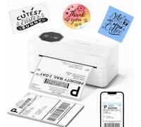 TATTMUSE Blanc Imprimante Thermique Bluetooth, 4x6 Imprimante Etiquette Expedition, Imprimante pour Colis d'expédition, Compatible avec Vinted, Colis