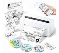 TATTMUSE Imprimante d'étiquettes d'expédition 4x6 pour Connectivité Bluetooth et USB, Imprimante Thermique Etiquette Compatible avec Vinted, Amazon, Cdiscount, Leboncoin, UPS, Shopify, Colis, Blanc