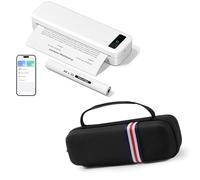TATTMUSE Imprimante Thermique Portable A4 A285M Blanc & Sac de Transport Noir uni