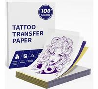 TATTMUSE Lot de 100 feuilles de papier de transfert thermique pour tatouage, format A4, conçu pour les artistes de tatouage et les passionnés, convient à la plupart des imprimantes de tatouage