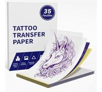TATTMUSE Lot de 35 feuilles de papier de transfert thermique pour tatouage, format A4, conçu pour les artistes de tatouage et les passionnés, convient à la plupart des imprimantes de tatouage