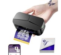 TATTMUSE Mini Thermocopieur Tatouage pour Les Bras, Livré Avec 30 Feuilles de Papier Transfert 80x133 mm Idéal pour Les Petits Projets Créatifs, Imprimante Tatouage Bluetooth Compatible iPhone et iPad
