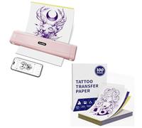 TATTMUSE Rose Thermocopieur Tatouage Bluetooth avec 100 Feuilles de Papier Format A4, Machine Transfert de Tatouage pour Artistes de Tatouage et débutants