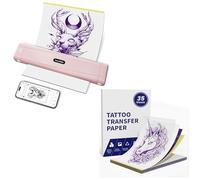TATTMUSE Rose Thermocopieur Tatouage Bluetooth avec 35 Feuilles de Papier Format A4, Machine Transfert de Tatouage pour Artistes de Tatouage et débutants