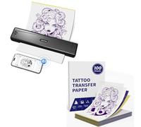 TATTMUSE Thermocopieur Tatouage Bluetooth avec 100 Feuilles de Papier Format A4, Machine Transfert de Tatouage pour Artistes de Tatouage et débutants