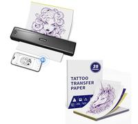 TATTMUSE Thermocopieur Tatouage Bluetooth avec 35 Feuilles de Papier Format A4, Machine Transfert de Tatouage pour Artistes de Tatouage et débutants