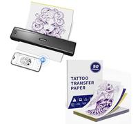 TATTMUSE Thermocopieur Tatouage Bluetooth avec 50 Feuilles de Papier Format A4, Machine Transfert de Tatouage pour Artistes de Tatouage et débutants
