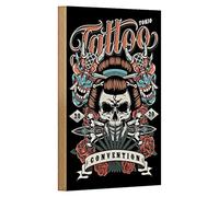 Tattoo Convention Tokyo - Plaque rétro en bois - 20 x 30 cm - 12 cm x 18 cm