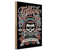 Tattoo Convention Tokyo - Plaque rétro en bois - 20 x 30 cm - 30 cm x 40 cm